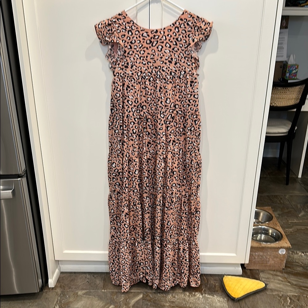 Endless Rose Peach and Black Patterned Dress